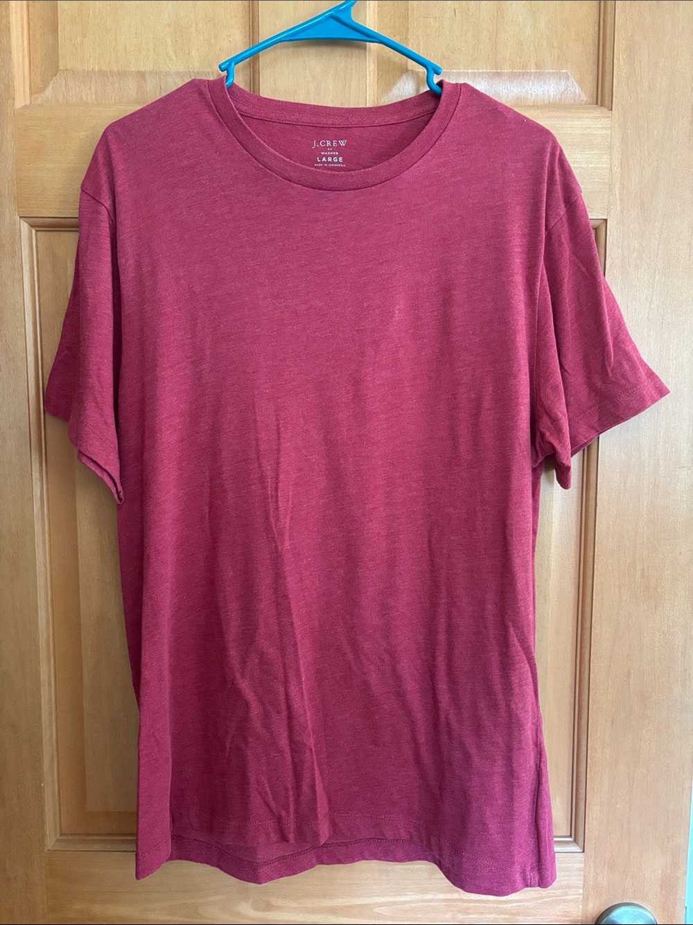 J. Crew Men's Short Sleeve Crewneck Tee in Heathered Red